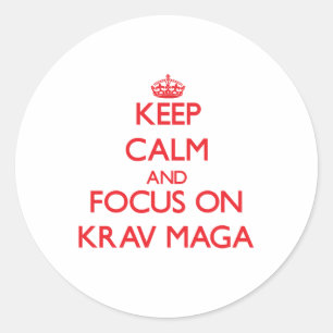 Keep calm and focus on Krav Maga Classic Round Sticker