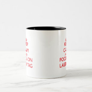 Keep calm and focus on Laser Tag Two-Tone Coffee Mug