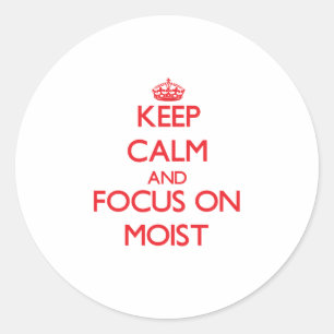 Keep Calm and focus on Moist Classic Round Sticker