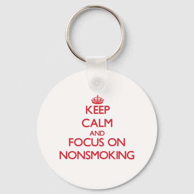 Keep Calm and focus on Nonsmoking Key Ring (Front)