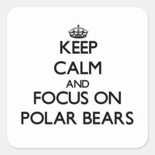 Keep Calm and focus on Polar Bears Square Sticker