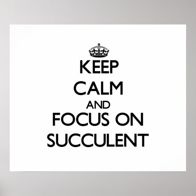 Keep Calm and focus on Succulent Poster (Front)