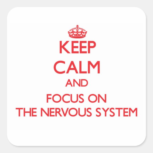 Keep Calm and focus on The Nervous System Square Sticker (Front)
