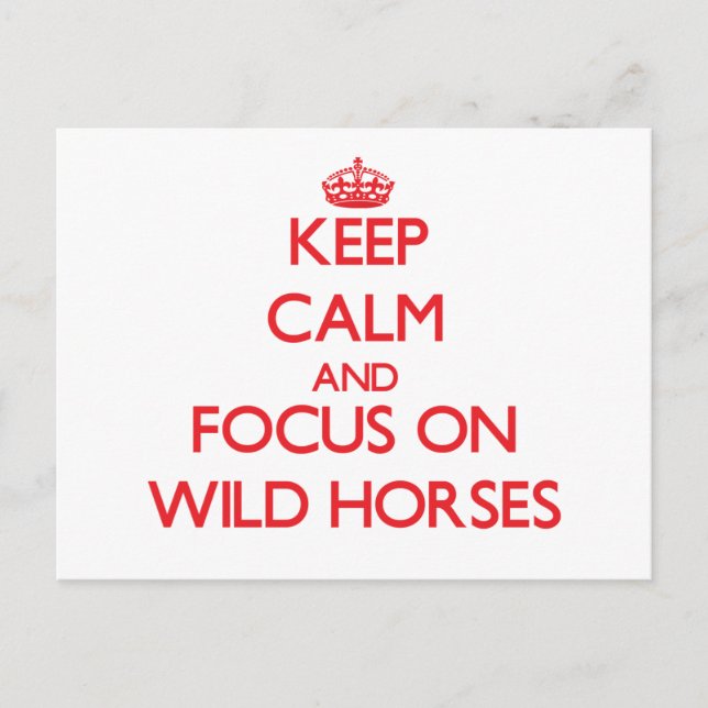 Keep calm and focus on Wild Horses Postcard (Front)