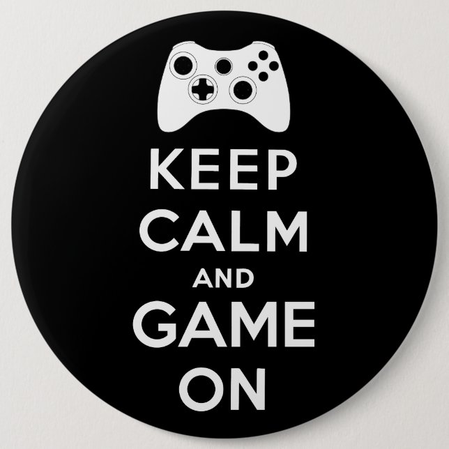 Keep calm and game on 6 cm round badge (Front)