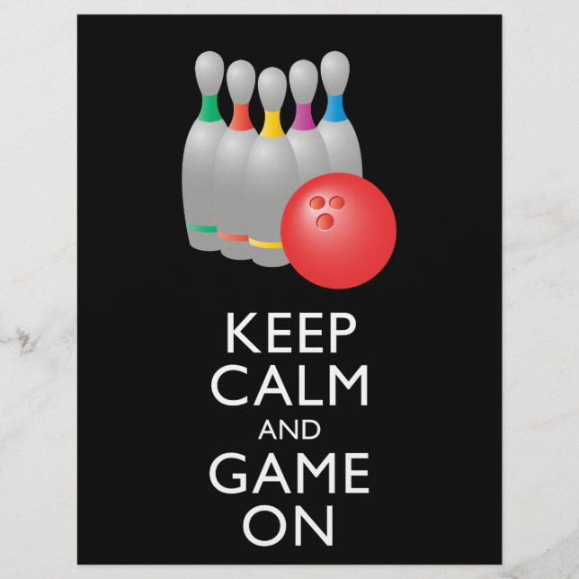 KEEP CALM AND GAME ON - Bowling Flyer (Front)