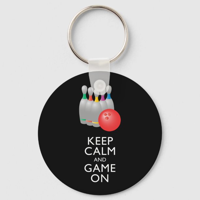 KEEP CALM AND GAME ON - Bowling Key Ring (Front)