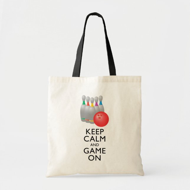 KEEP CALM AND GAME ON - Bowling Tote Bag (Front)