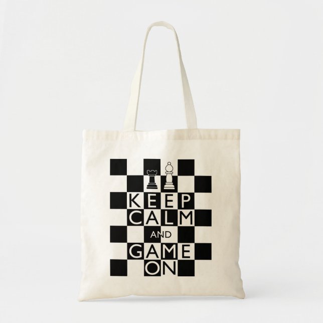 KEEP CALM AND GAME ON - Chess Tote Bag (Front)