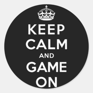 Keep Calm and Game On Classic Round Sticker