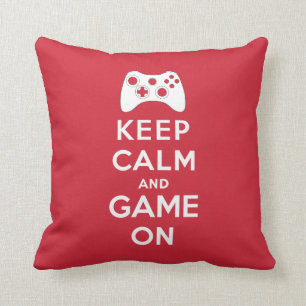 Keep calm and game on cushion
