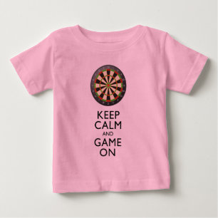 KEEP CALM AND GAME ON - Dart Board Baby T-Shirt