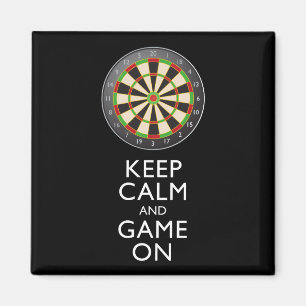 KEEP CALM AND GAME ON - Dart Board Magnet