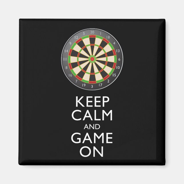 KEEP CALM AND GAME ON - Dart Board Magnet (Front)