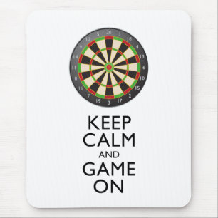 KEEP CALM AND GAME ON - Dart Board Mouse Pad