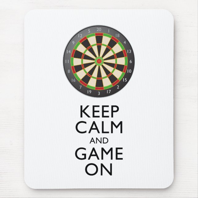 KEEP CALM AND GAME ON - Dart Board Mouse Pad (Front)