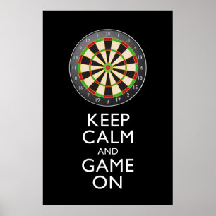 KEEP CALM AND GAME ON - Dart Board Poster