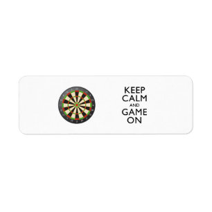 KEEP CALM AND GAME ON - Dart Board Return Address Label