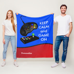 Keep Calm and Game On Fleece Blanket