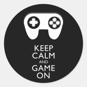 KEEP CALM AND GAME ON - Game pad Classic Round Sticker