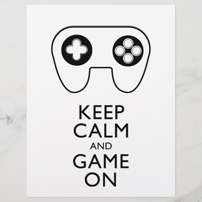 KEEP CALM AND GAME ON - Game pad Flyer (Front)