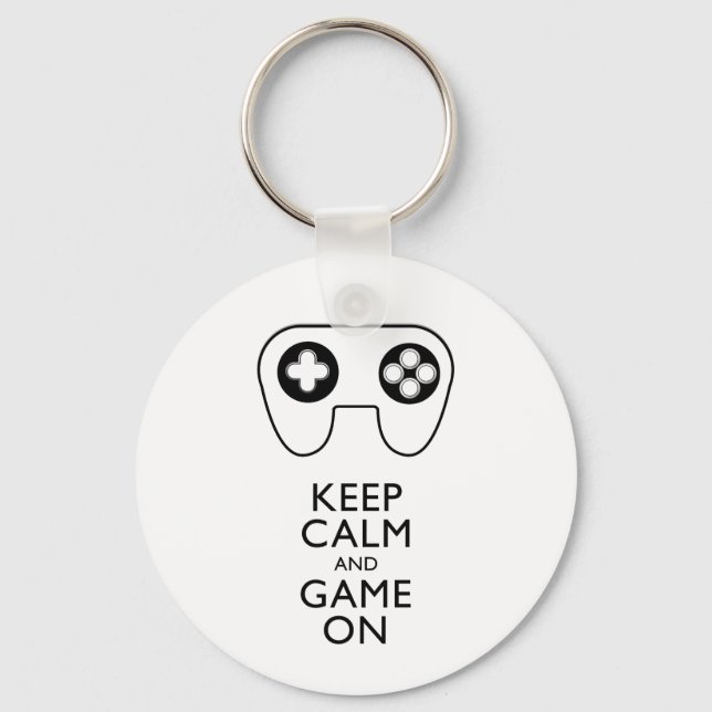 KEEP CALM AND GAME ON - Game pad Key Ring (Front)