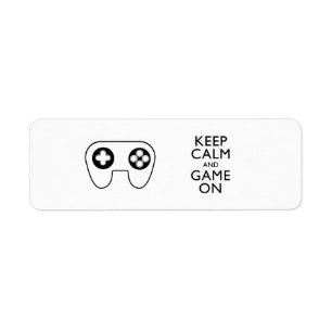 KEEP CALM AND GAME ON - Game pad Return Address Label