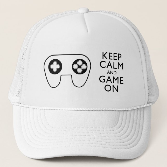 KEEP CALM AND GAME ON - Game pad Trucker Hat (Front)