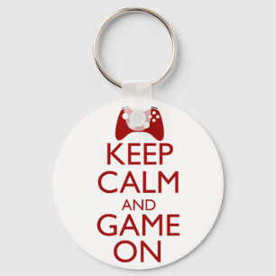 Keep Calm and Game On Key Ring
