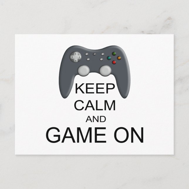 Keep Calm And Game ON Postcard (Front)