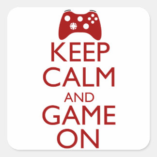 Keep Calm and Game On Square Sticker