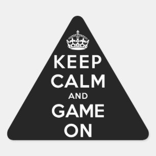 Keep Calm and Game On Triangle Sticker