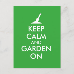 Keep Calm and Garden On Gardening Trowel Custom Postcard