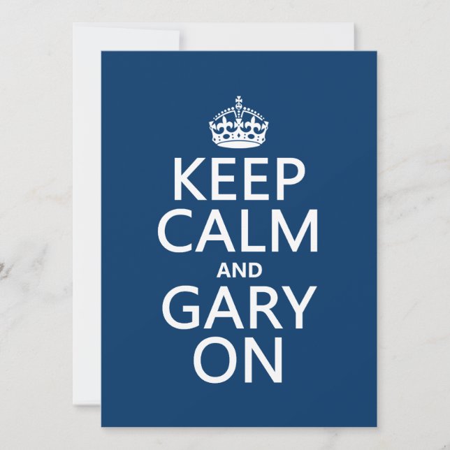 Keep Calm and Gary On (any colour) Invitation (Front)