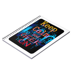 Keep Calm and Geek On Binary Code Notebook