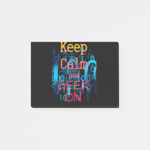 Keep Calm and Geek On Binary Code Post-it Notes