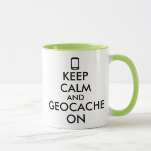 Keep Calm and Geocache On GPS Geocaching Custom Mug