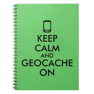 Keep Calm and Geocache On GPS Geocaching Custom Notebook