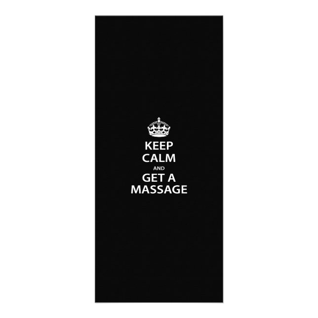 Keep Calm and Get a Massage Rack Card (Front)