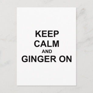 Keep Calm and Ginger On black grey blue Postcard