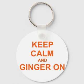 Keep Calm and Ginger On orange pink red Key Ring