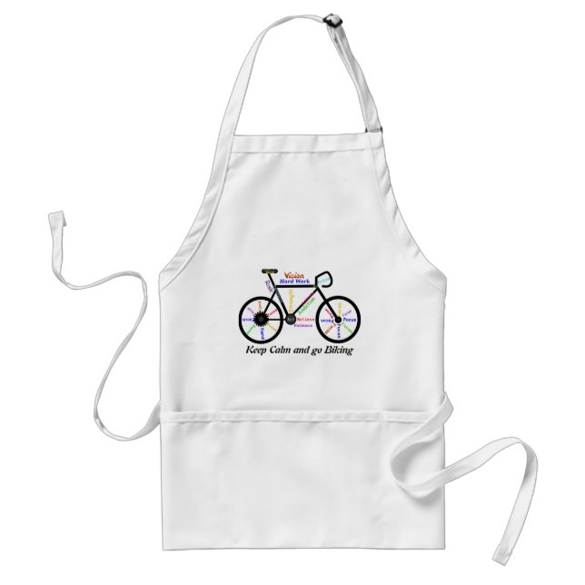 Keep Calm and go Biking, with Motivational Words Standard Apron (Front)