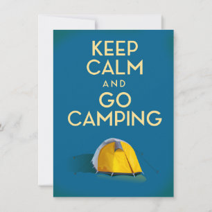 Keep Calm and Go Camping vintage print Invitation