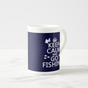 Keep Calm and Go Fishin' (in all colours) Bone China Mug