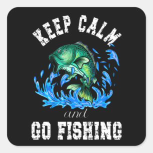 Keep Calm and Go Fishing, Fishing Dad Square Sticker