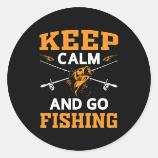 Keep Calm And Go Fishing Mouse Pad Classic Round Sticker