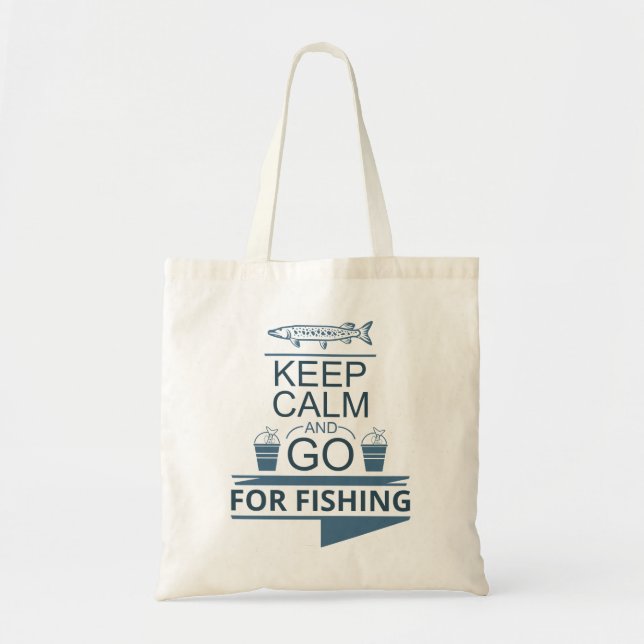 Keep calm and go for fishing tote bag (Front)