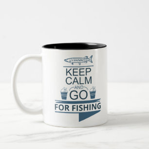 Keep calm and go for fishing Two-Tone coffee mug