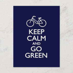 Keep Calm and Go Green Postcard
