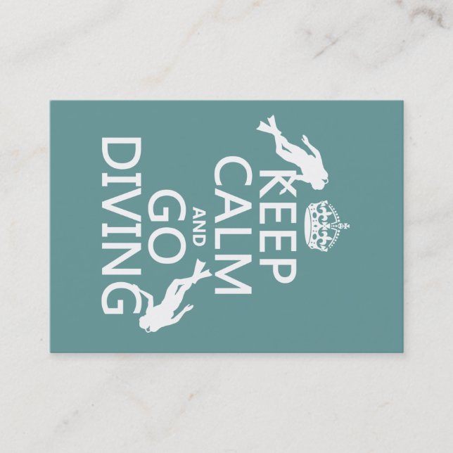 Keep Calm and Go (scuba) Diving (all colours) Business Card (Front)